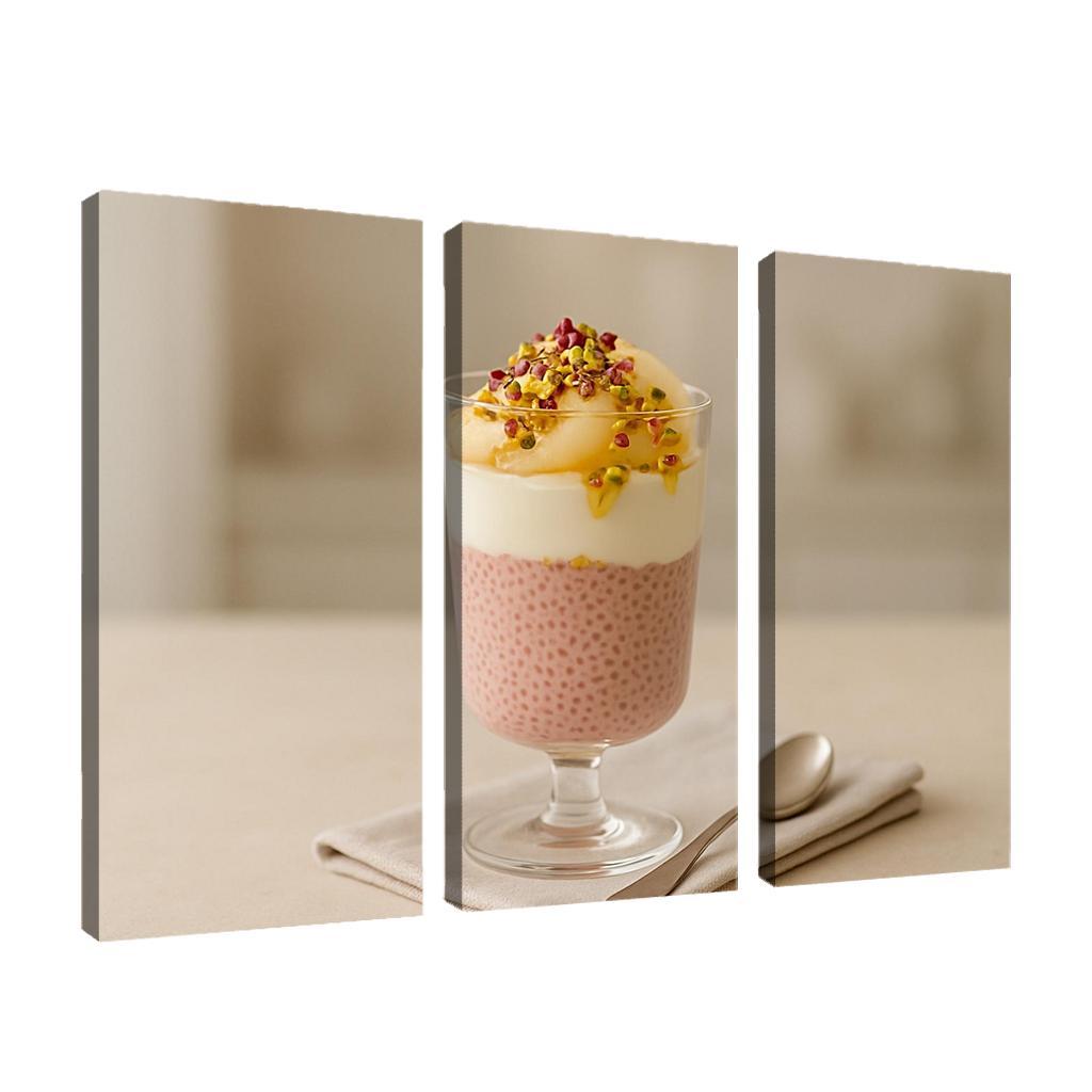 Rose Cardamom Chia Pudding Parfait With Poached Pear And Pistachio Crunch custom paintings frame