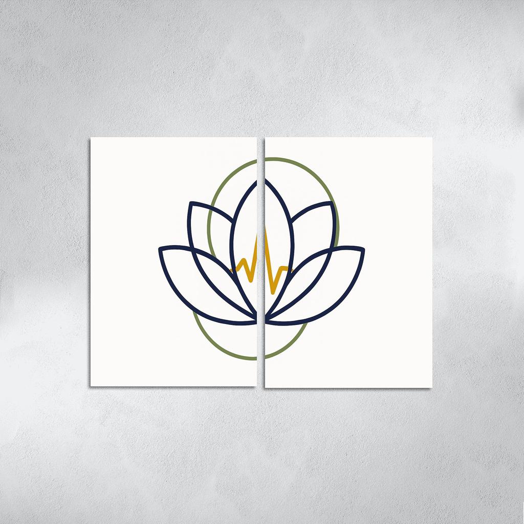 Botanical Pulse Geometry multi-panel paintings