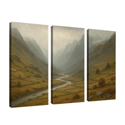 Autumn Mist Over A Terraced Alpine Valley oil paintings frame