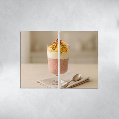 Rose Cardamom Chia Pudding Parfait With Poached Pear And Pistachio Crunch custom paintings frame