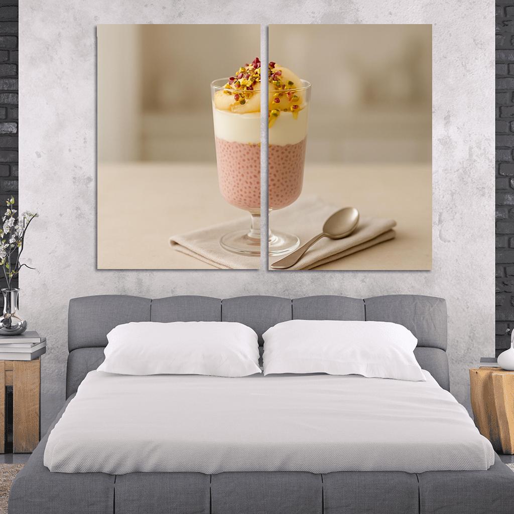 Rose Cardamom Chia Pudding Parfait With Poached Pear And Pistachio Crunch custom paintings frame