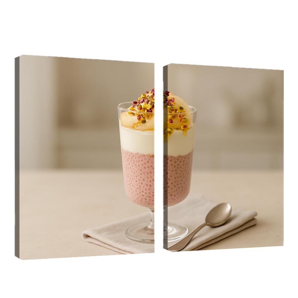Rose Cardamom Chia Pudding Parfait With Poached Pear And Pistachio Crunch custom paintings frame