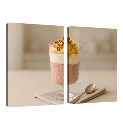 Rose Cardamom Chia Pudding Parfait With Poached Pear And Pistachio Crunch custom paintings frame