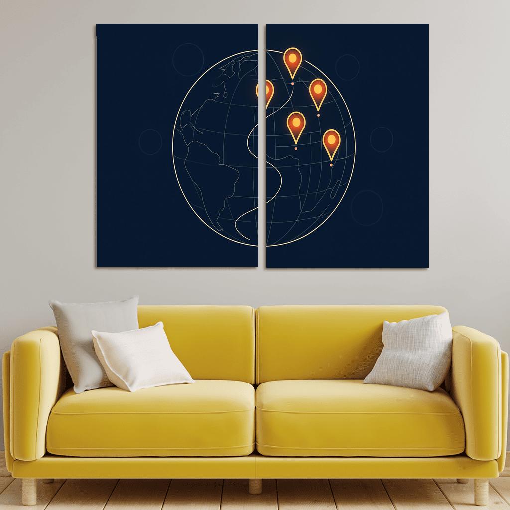 Midnight Meridian Lanterns custom paintings frame