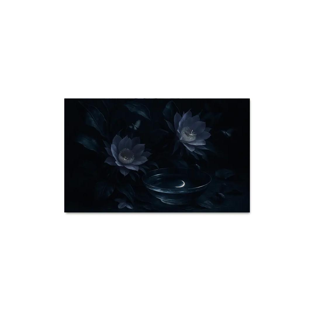 Nocturnal Botanica With Moonlit Pollinators canvas paintings frame