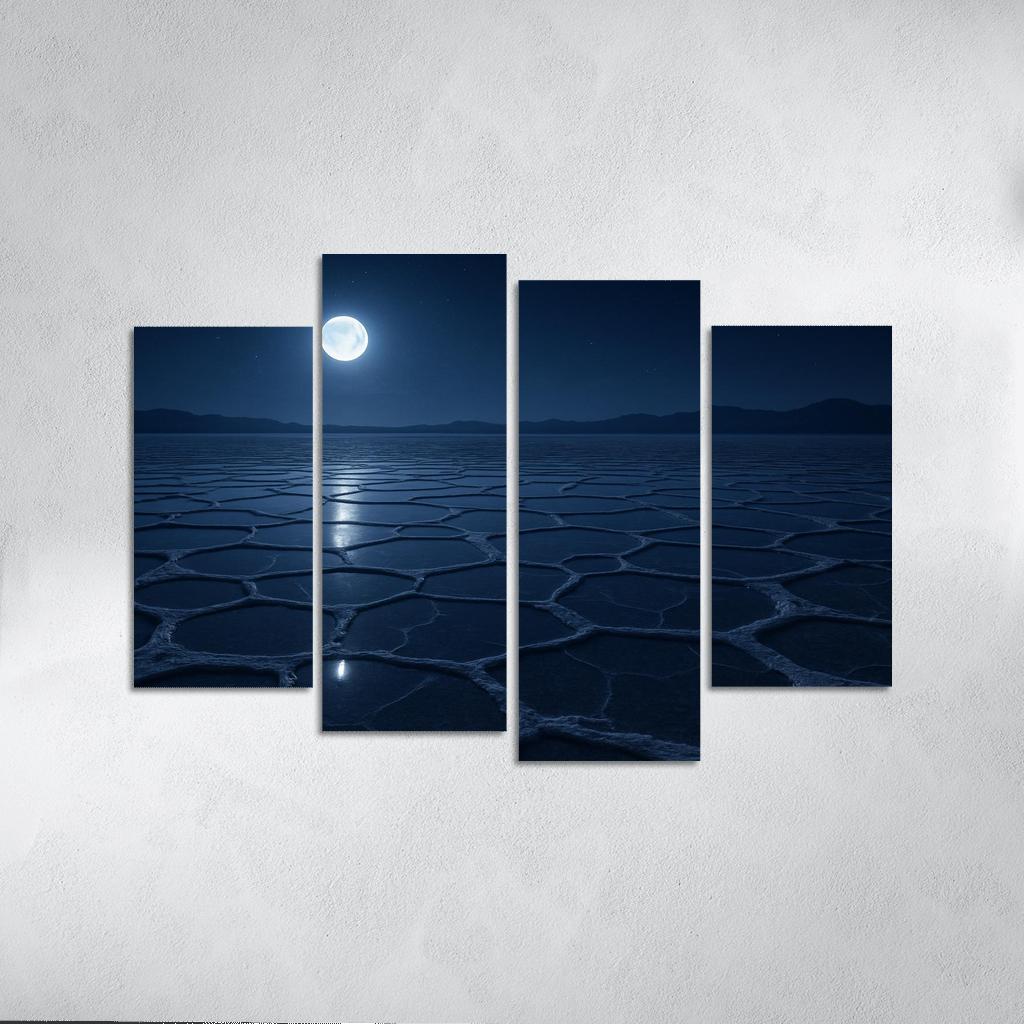 Moonlit Frost Over Silent Salt Flats wall art