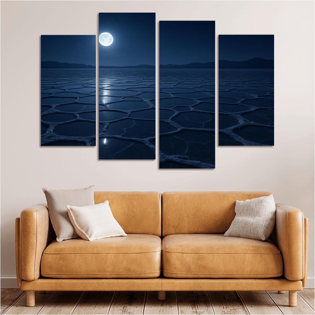 Moonlit Frost Over Silent Salt Flats wall art