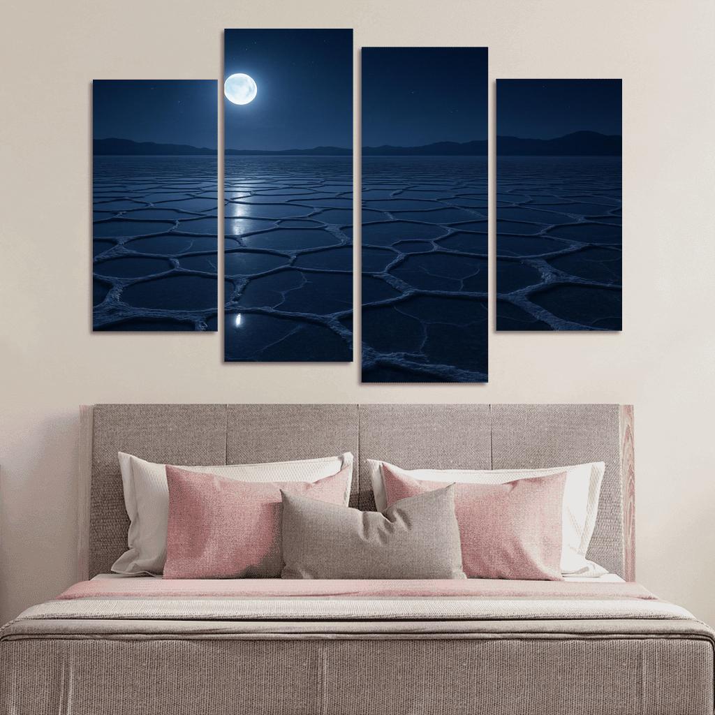 Moonlit Frost Over Silent Salt Flats wall art