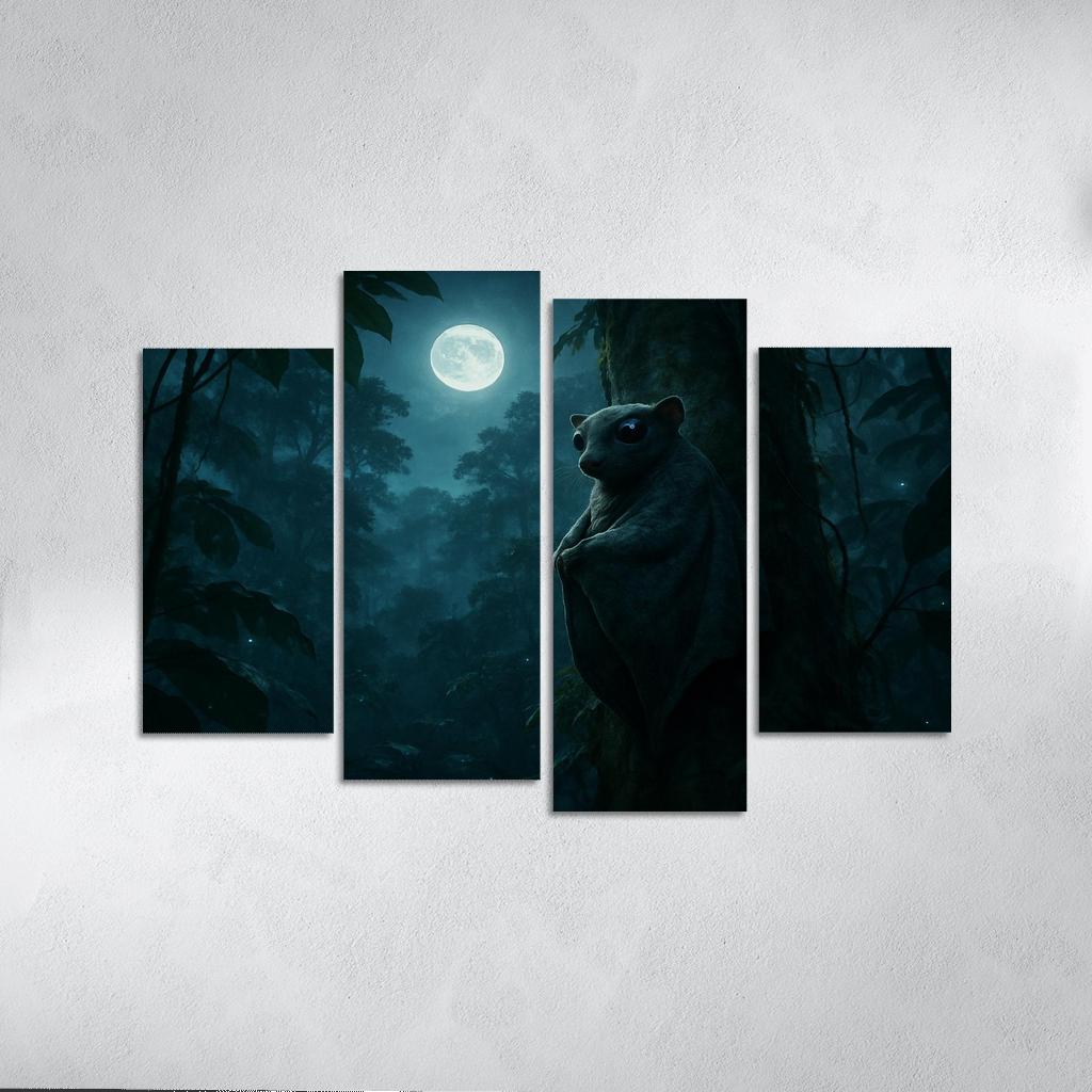 The Night Glider Colugo Among Rainforest Canopies custom paintings frame