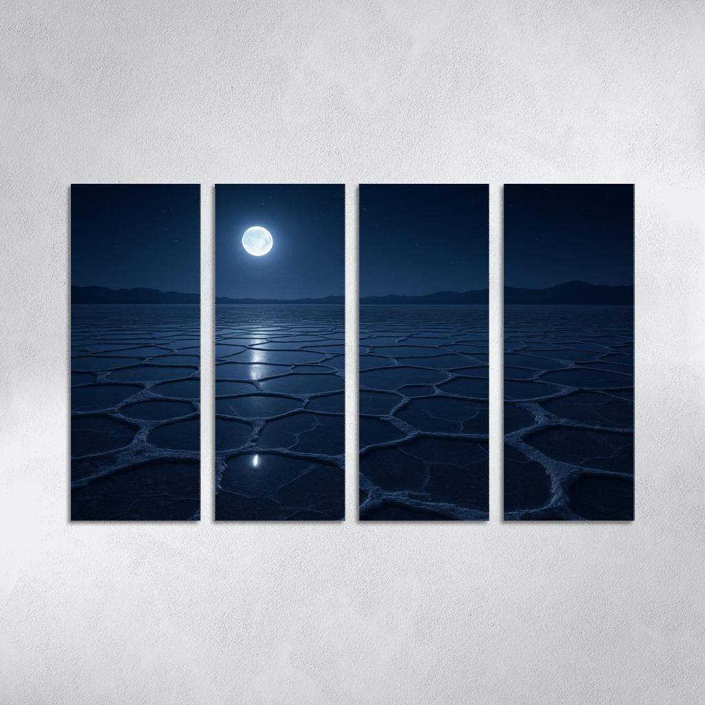 Moonlit Frost Over Silent Salt Flats wall art