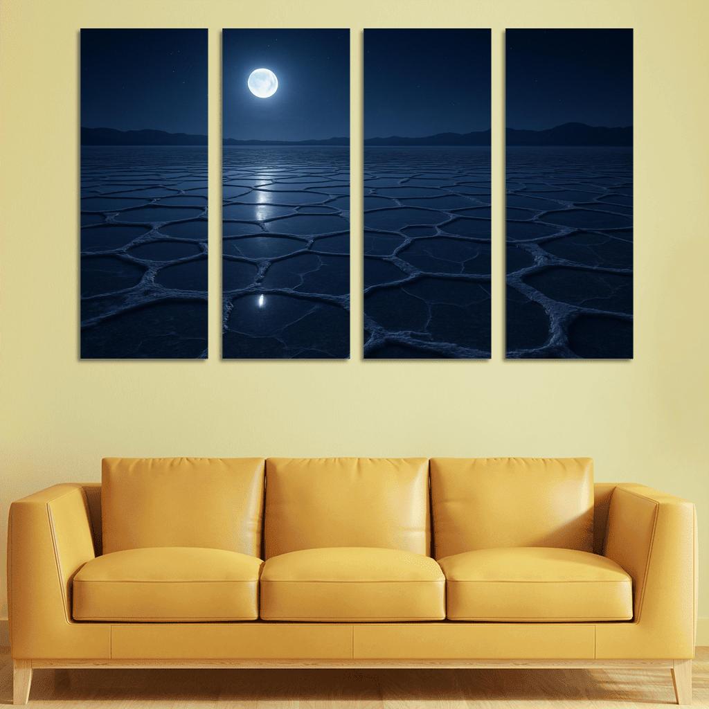 Moonlit Frost Over Silent Salt Flats wall art