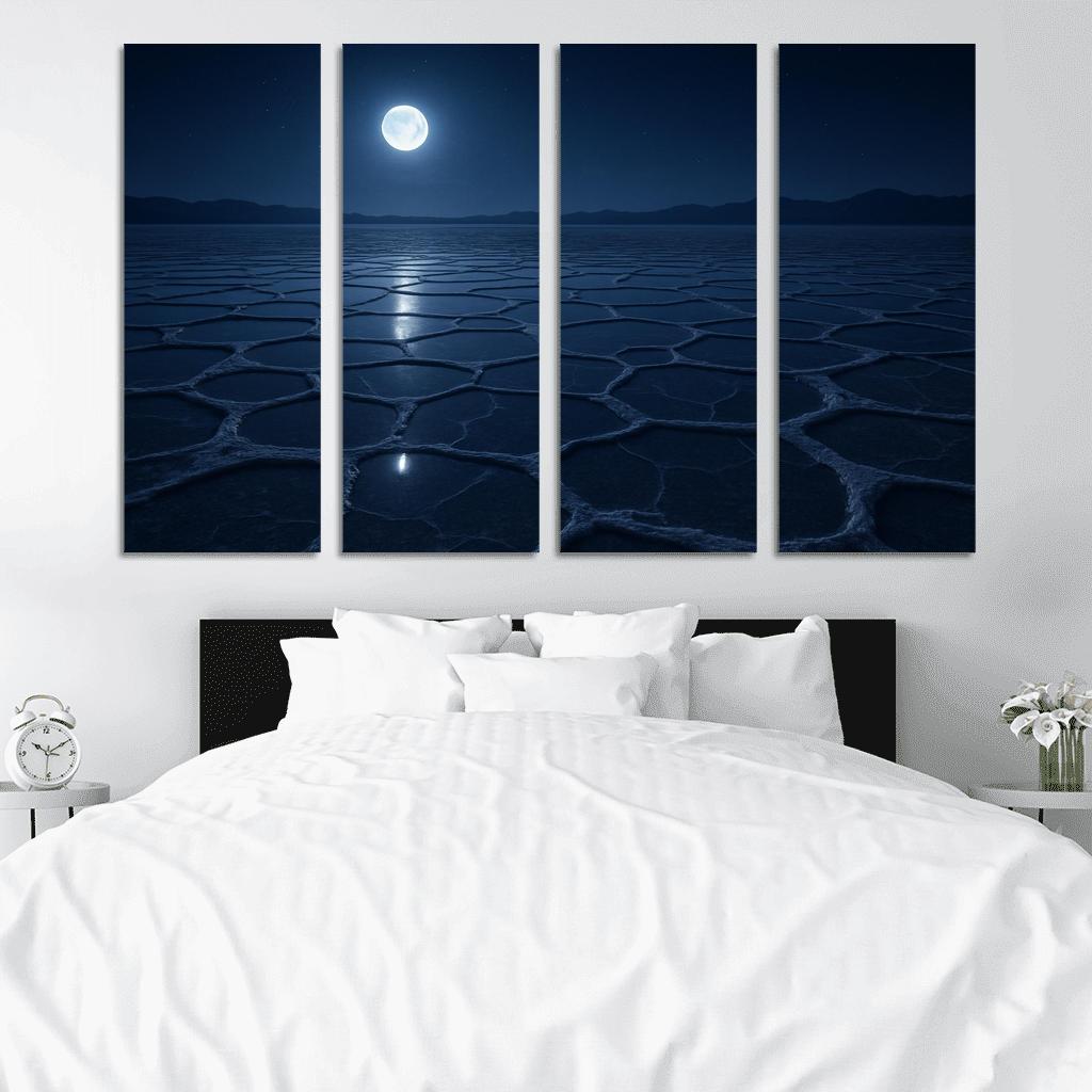Moonlit Frost Over Silent Salt Flats wall art