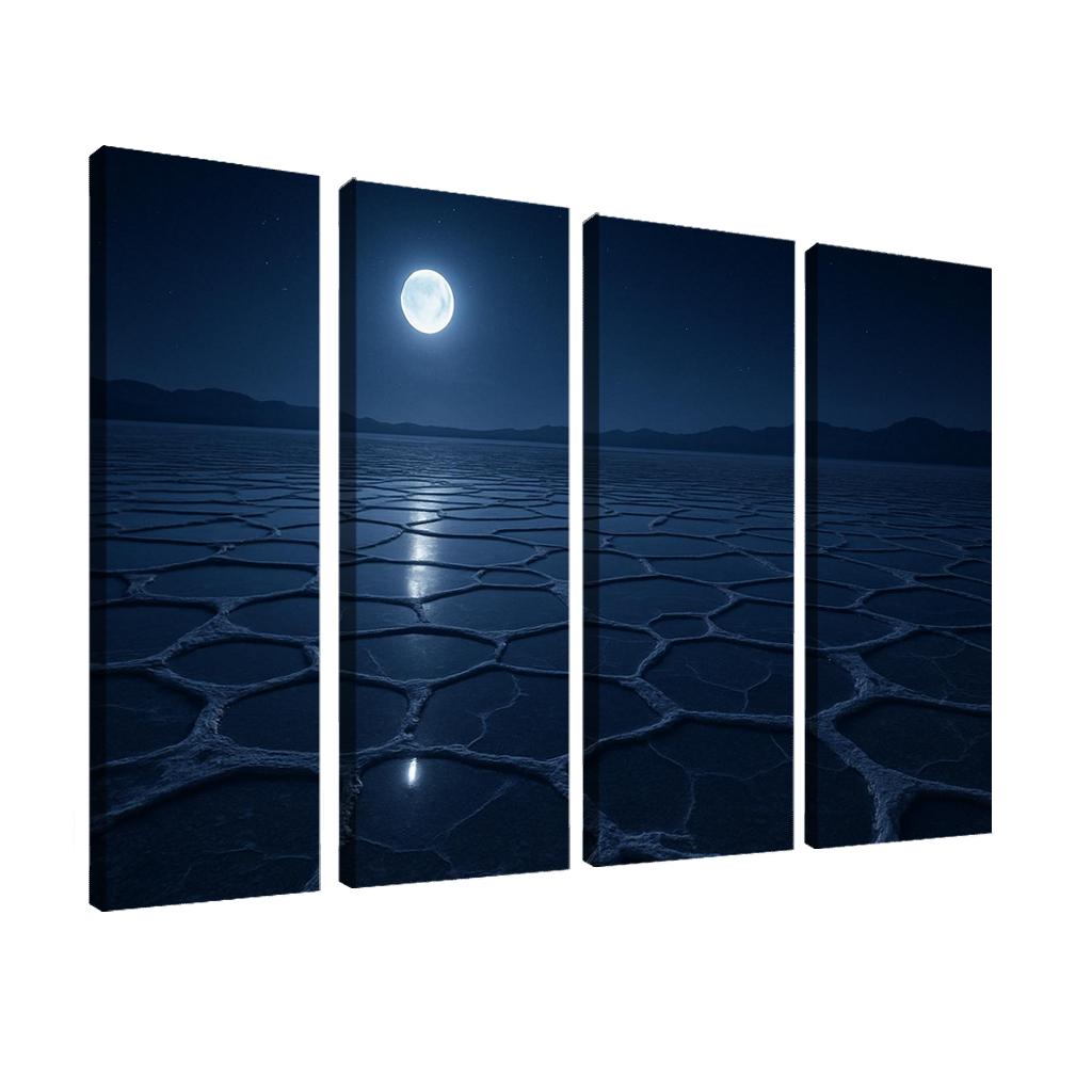 Moonlit Frost Over Silent Salt Flats wall art