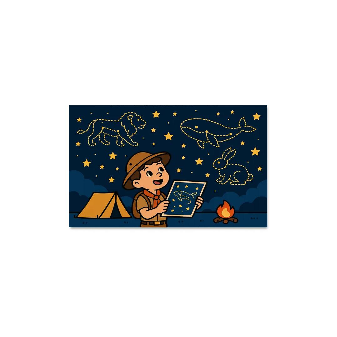 Star Map Scout And The Constellation Critters premium artwork frames