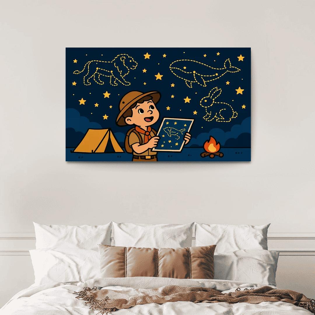Star Map Scout And The Constellation Critters premium artwork frames