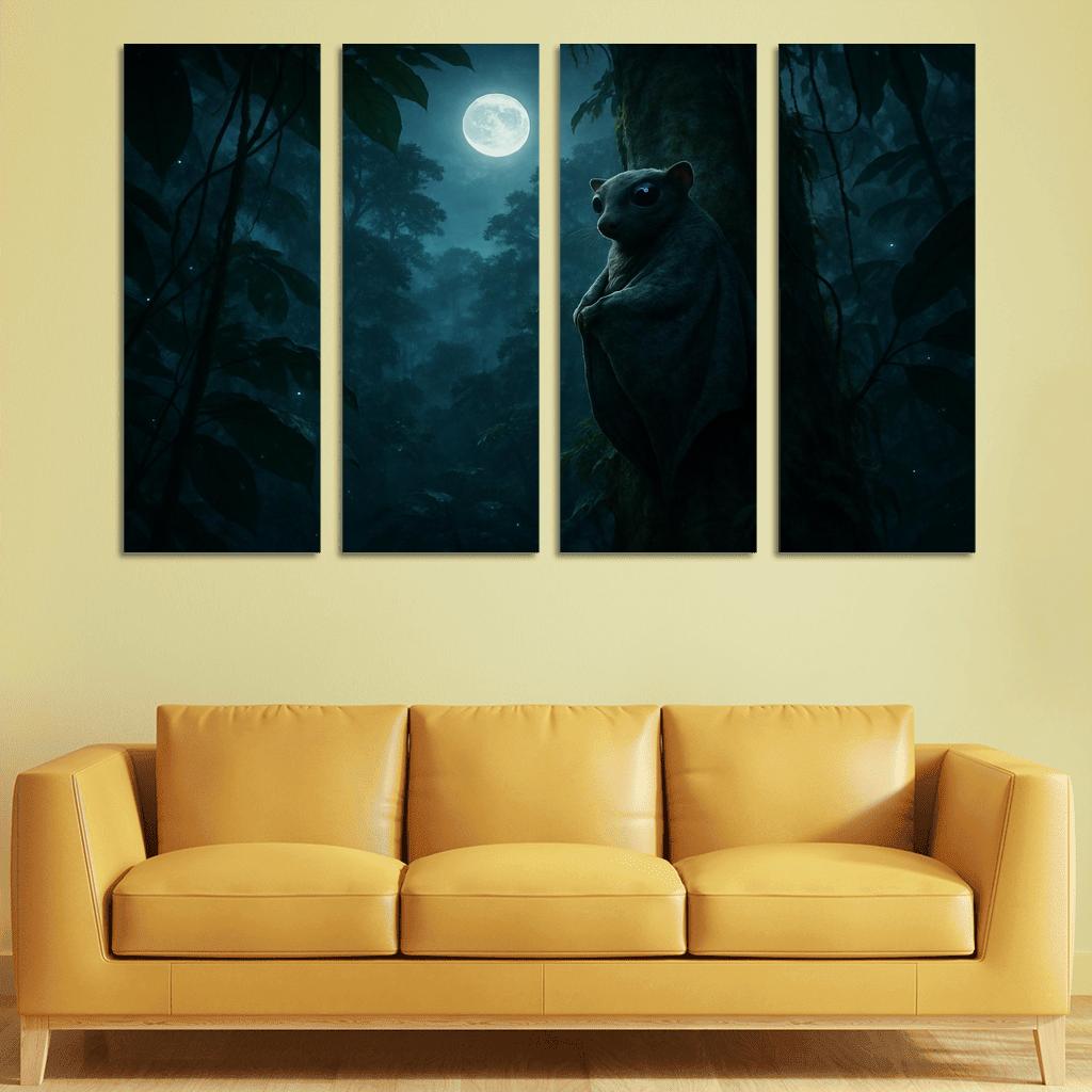 The Night Glider Colugo Among Rainforest Canopies custom paintings frame