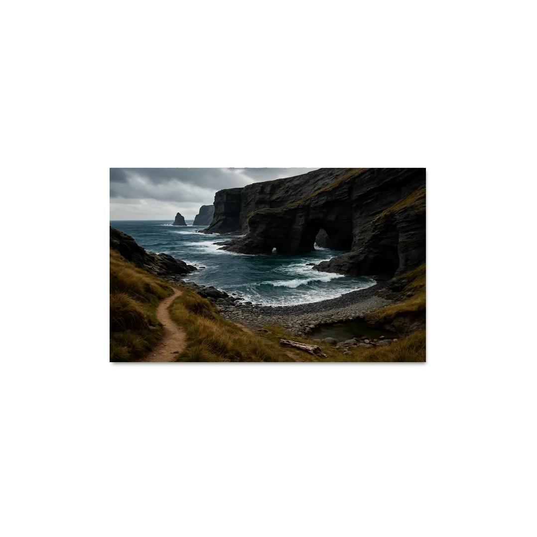 Wind Carved Cliffs And Pebble Shore Trail wall art