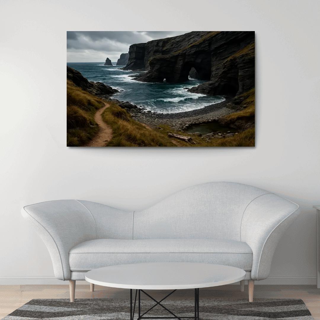 Wind Carved Cliffs And Pebble Shore Trail wall art