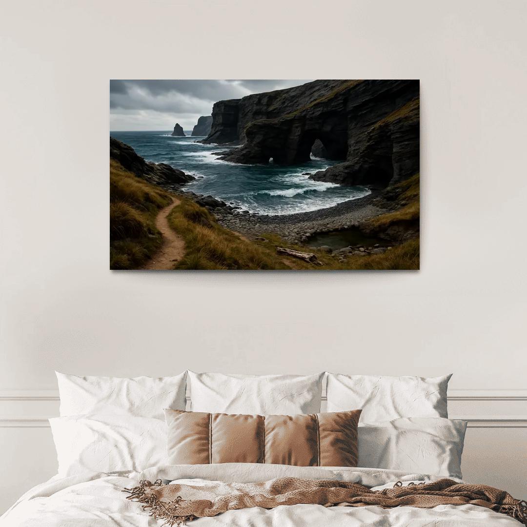 Wind Carved Cliffs And Pebble Shore Trail wall art
