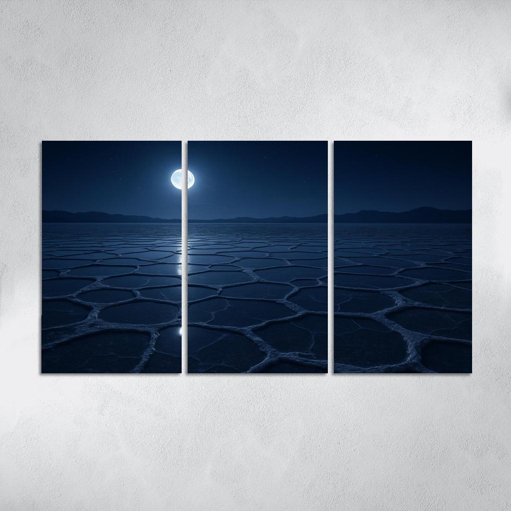 Moonlit Frost Over Silent Salt Flats wall art