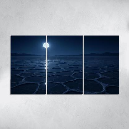 Moonlit Frost Over Silent Salt Flats wall art