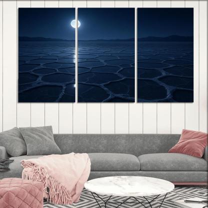Moonlit Frost Over Silent Salt Flats wall art