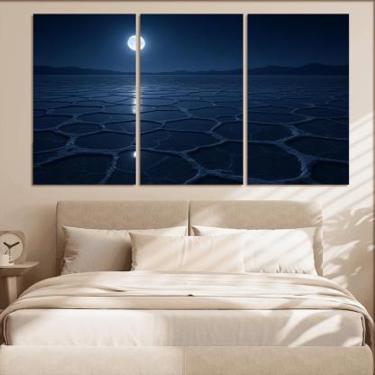 Moonlit Frost Over Silent Salt Flats wall art
