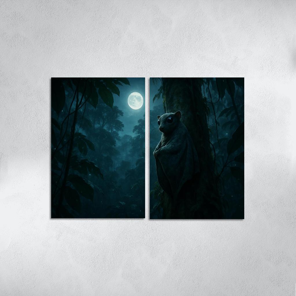 The Night Glider Colugo Among Rainforest Canopies custom paintings frame