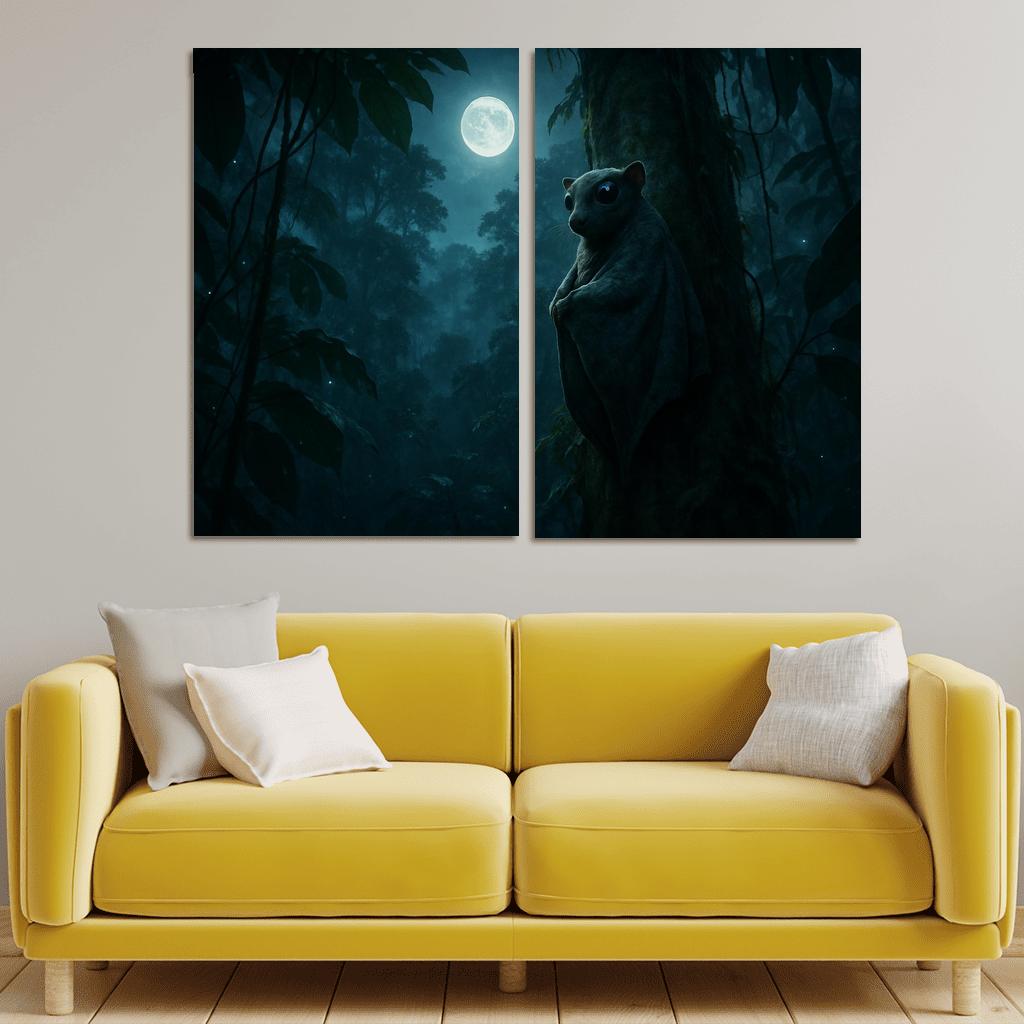 The Night Glider Colugo Among Rainforest Canopies custom paintings frame