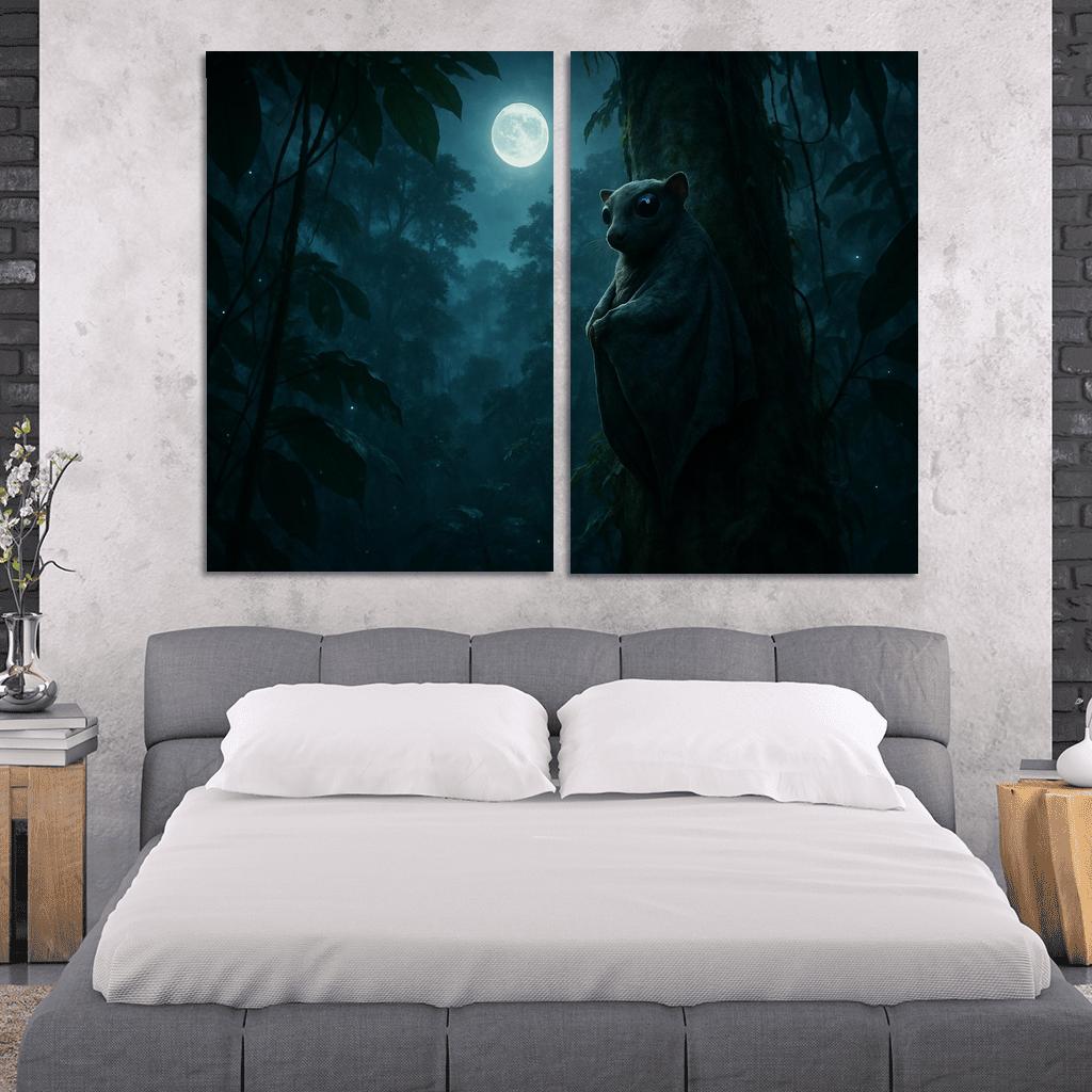 The Night Glider Colugo Among Rainforest Canopies custom paintings frame