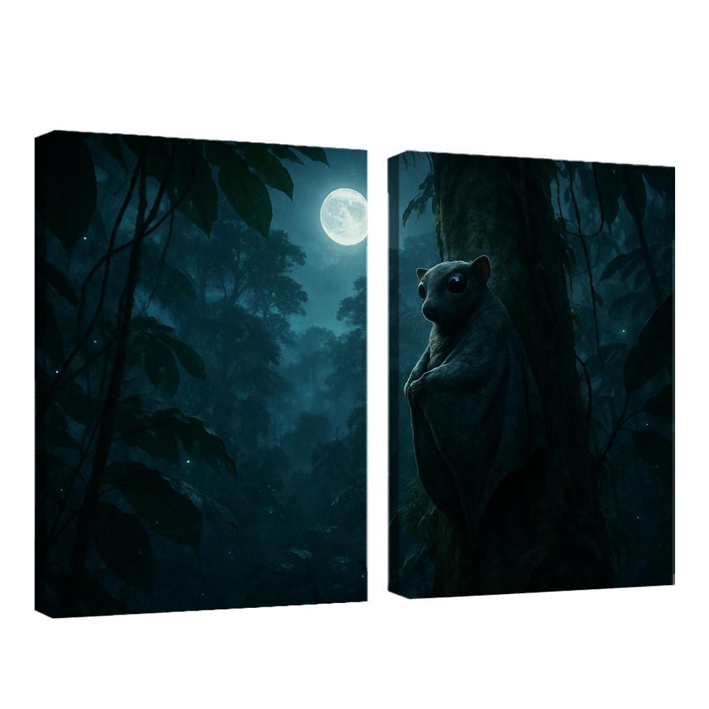 The Night Glider Colugo Among Rainforest Canopies custom paintings frame