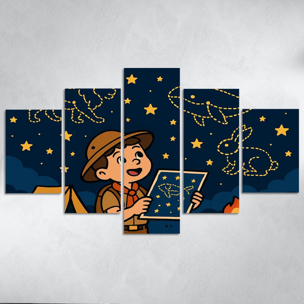 Star Map Scout And The Constellation Critters premium artwork frames