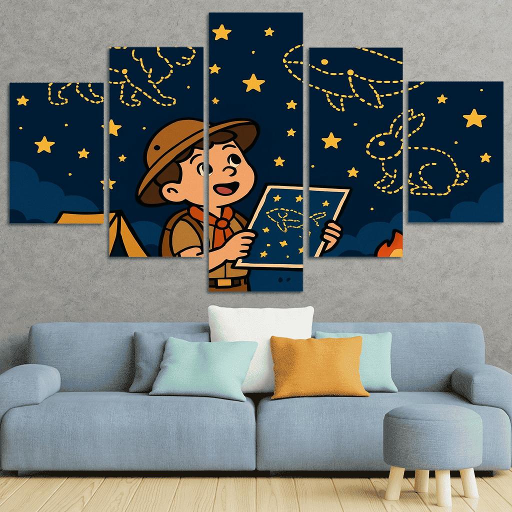 Star Map Scout And The Constellation Critters premium artwork frames