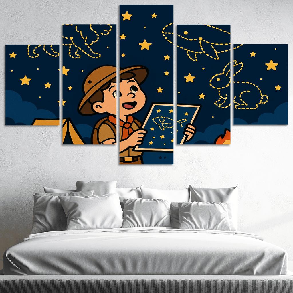 Star Map Scout And The Constellation Critters premium artwork frames