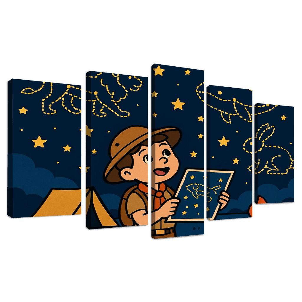 Star Map Scout And The Constellation Critters premium artwork frames