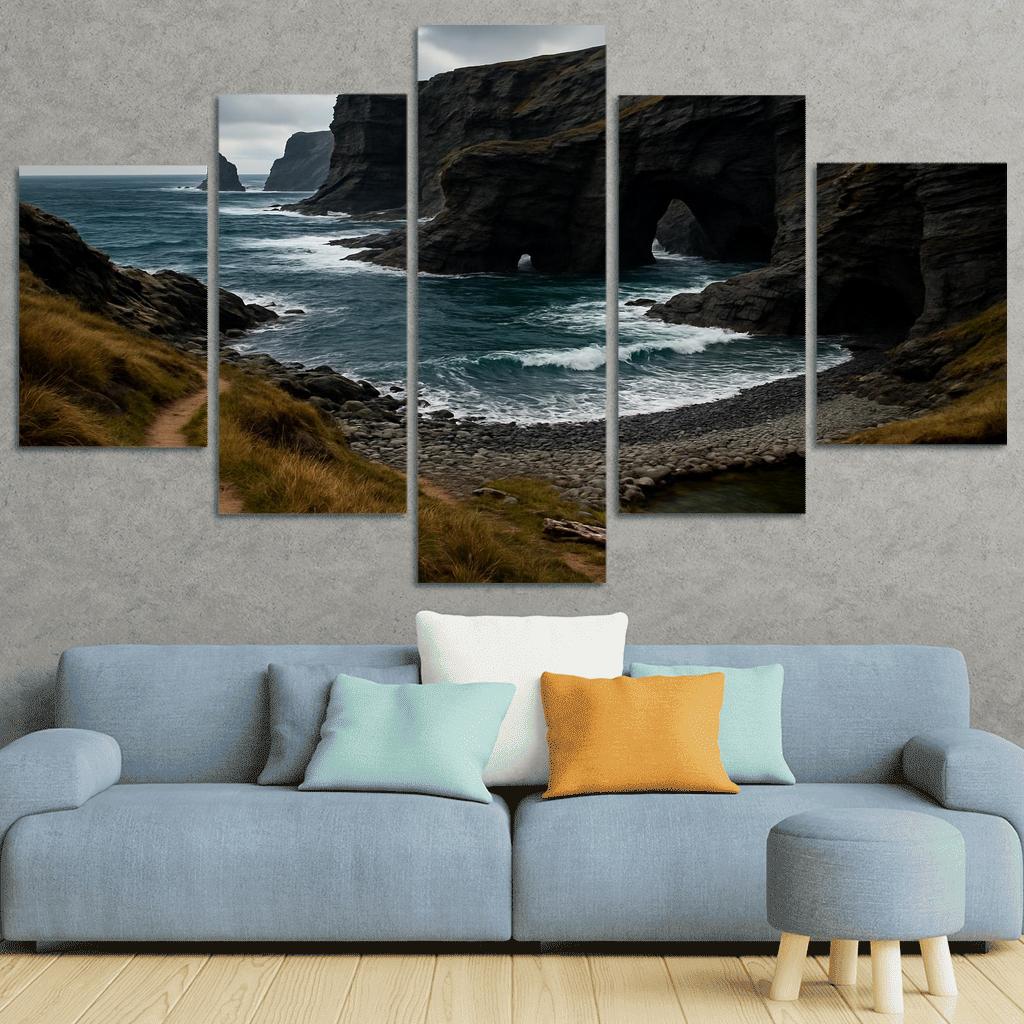 Wind Carved Cliffs And Pebble Shore Trail wall art