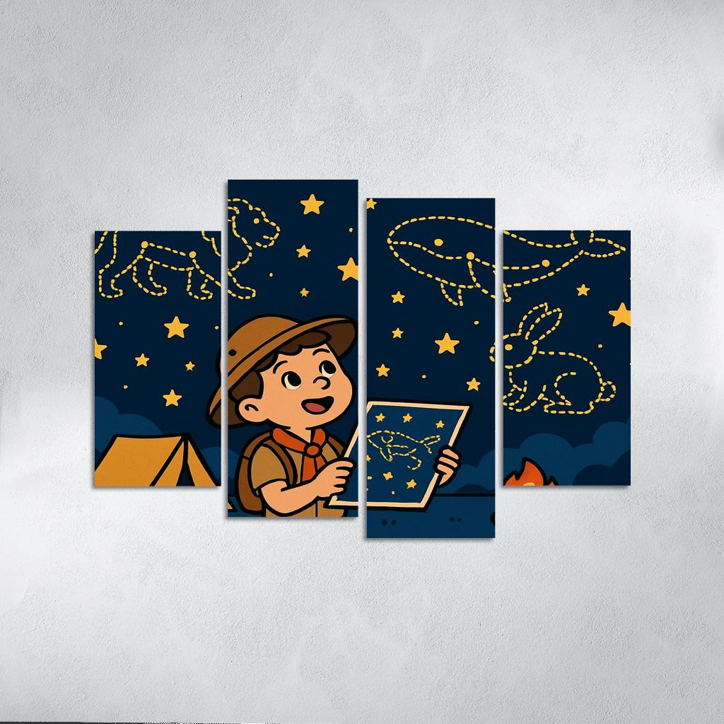 Star Map Scout And The Constellation Critters premium artwork frames