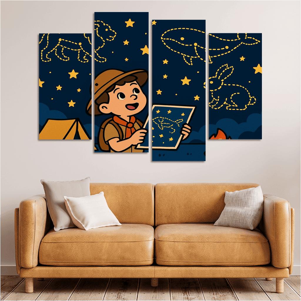 Star Map Scout And The Constellation Critters premium artwork frames