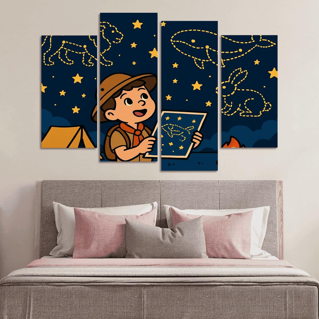 Star Map Scout And The Constellation Critters premium artwork frames