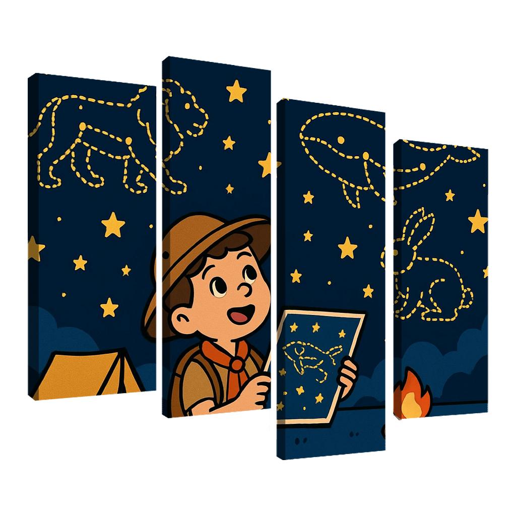 Star Map Scout And The Constellation Critters premium artwork frames