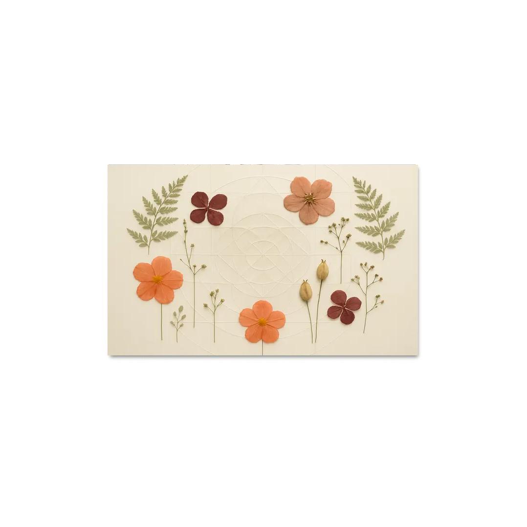 Pressed Petals Herbarium Collage With Hidden Geometry wall decor