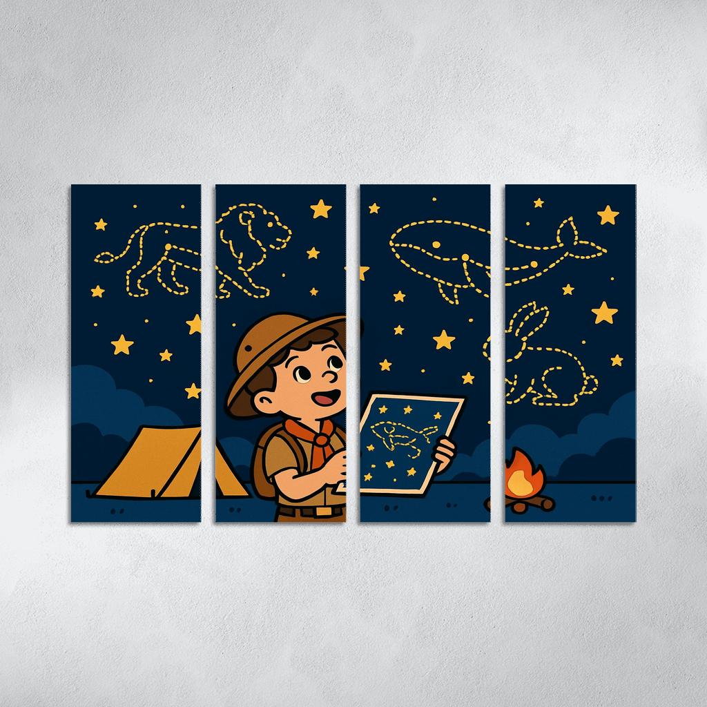 Star Map Scout And The Constellation Critters premium artwork frames