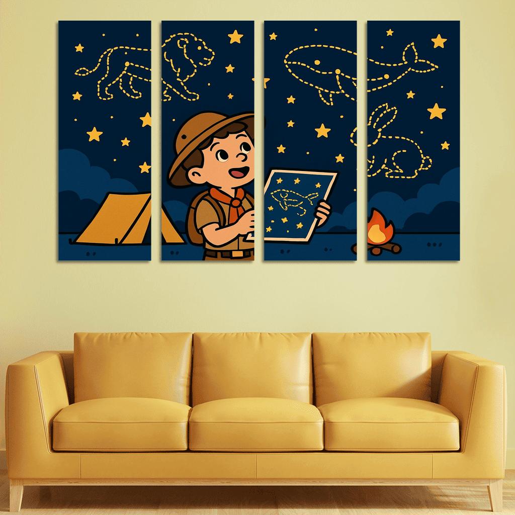 Star Map Scout And The Constellation Critters premium artwork frames