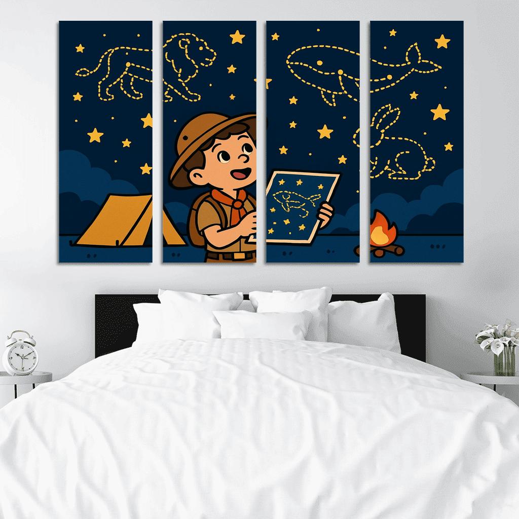 Star Map Scout And The Constellation Critters premium artwork frames