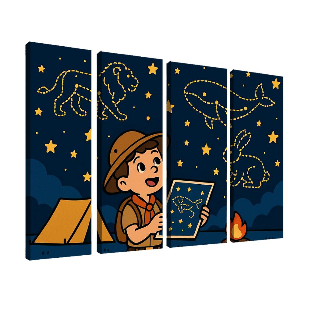 Star Map Scout And The Constellation Critters premium artwork frames