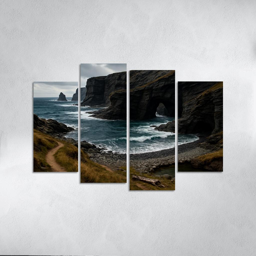 Wind Carved Cliffs And Pebble Shore Trail wall art
