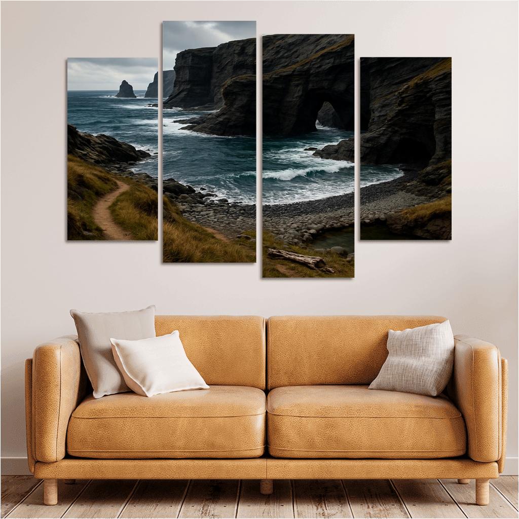 Wind Carved Cliffs And Pebble Shore Trail wall art