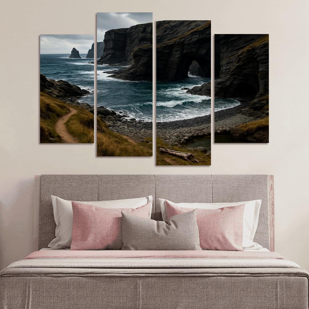 Wind Carved Cliffs And Pebble Shore Trail wall art