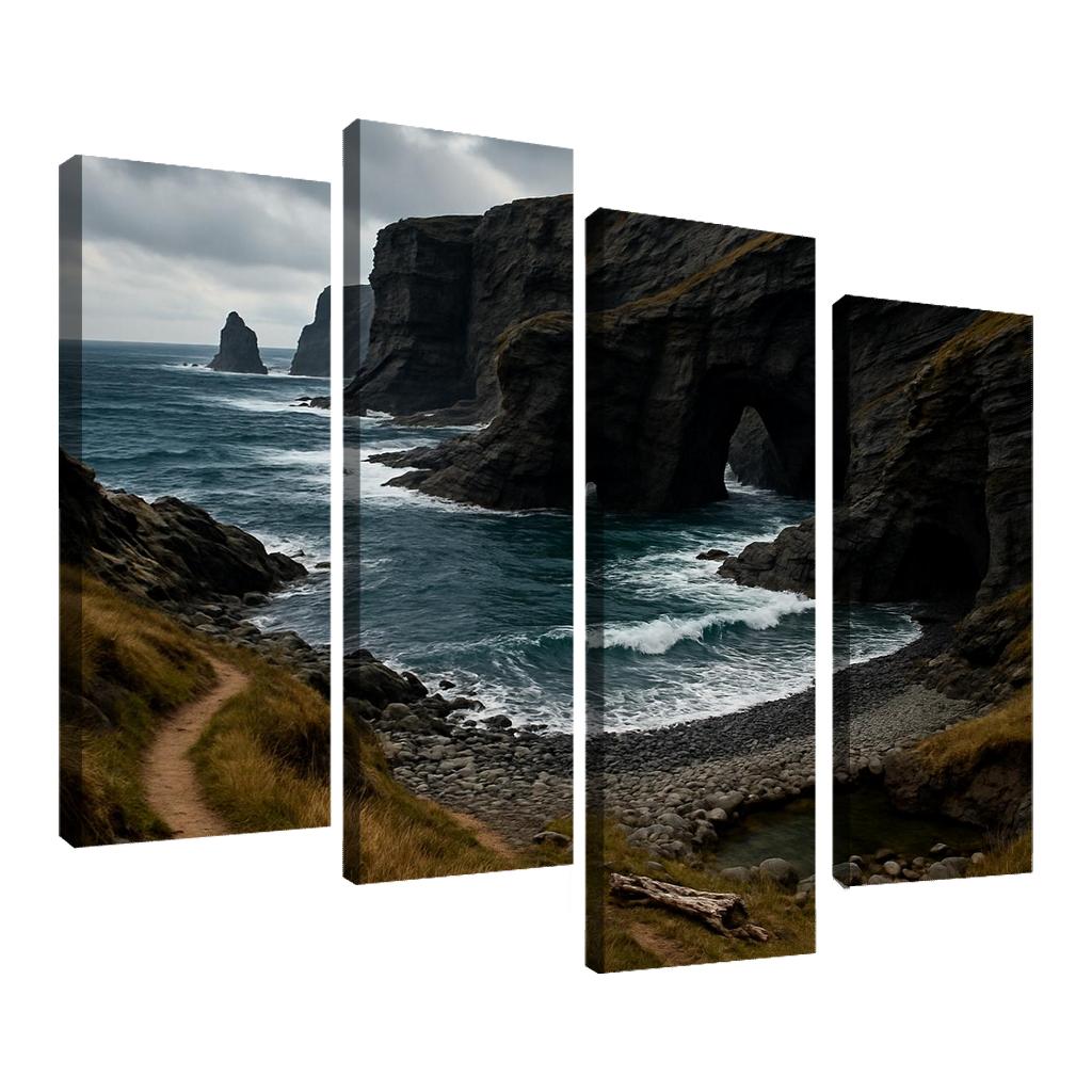 Wind Carved Cliffs And Pebble Shore Trail wall art