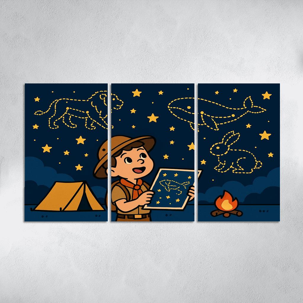 Star Map Scout And The Constellation Critters premium artwork frames